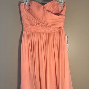 NWT J. Crew weddings coral silk strapless dress